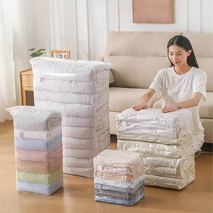 Sac de rangement sous vide sans pompe pour vêtements