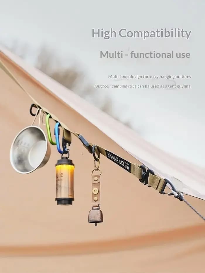 Sangle de sac bandoulière réglable à dégagement rapide multifonction avec anneau de suspension pour camping en extérieur