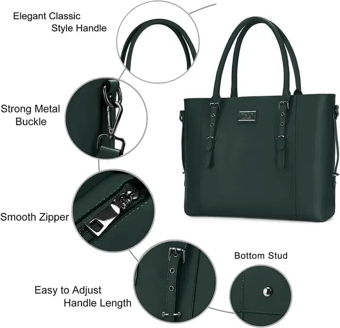 MOSISO sac fourre-tout pour femmes pour MacBook Air Pro 13.3 15.6 17.3 pouces Dell ordinateur portable sac étanche en cuir PU grande capacité