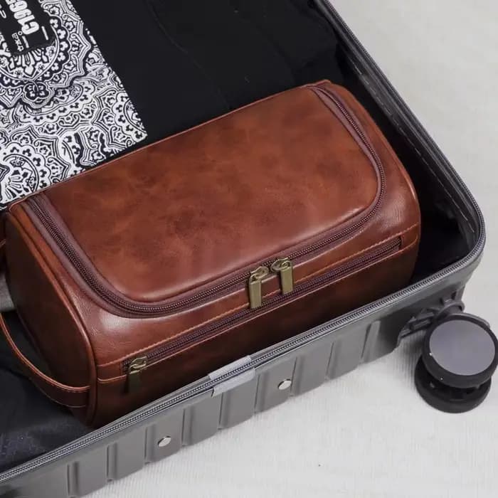 Trousse de toilette en cuir pour hommes et femmes