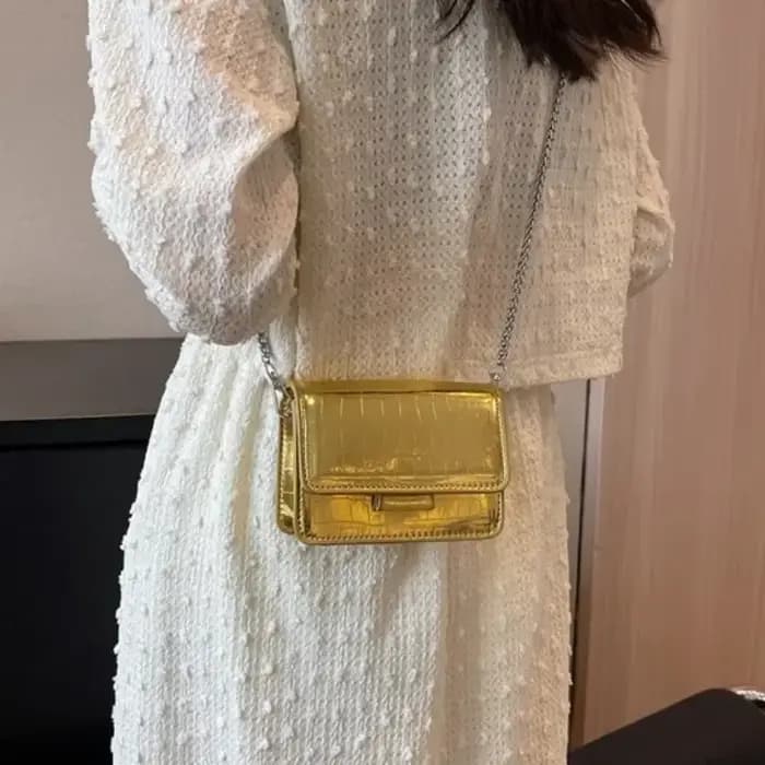 Sac à bandoulière Vintage argenté Chic pour femmes