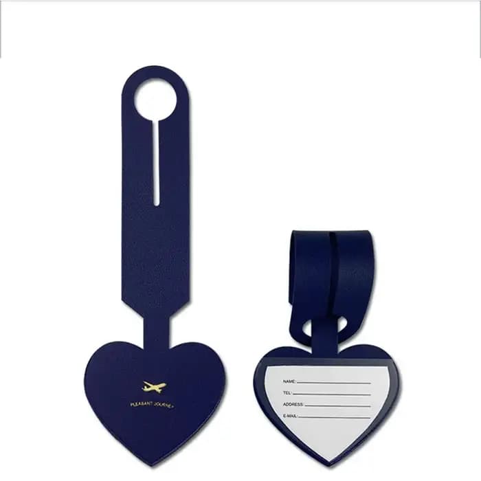 Étiquette de valise d'avion en forme d'amour