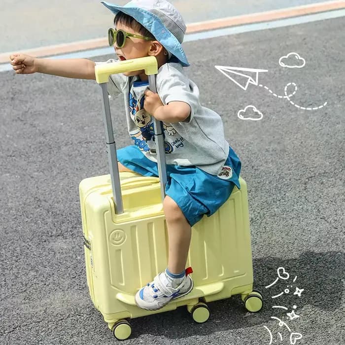 Valise à roulettes pour enfants, 20 pouces, avec serrure à code, portable, pour les courts séjours, cadeau d'anniversaire pour tout-petit, idéale pour les voyages