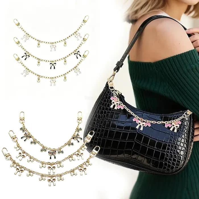 Breloque de sac à chaîne avec nœud tendance - Accessoires de sac suspendus avec pendentifs élégants pour la décoration de sacs