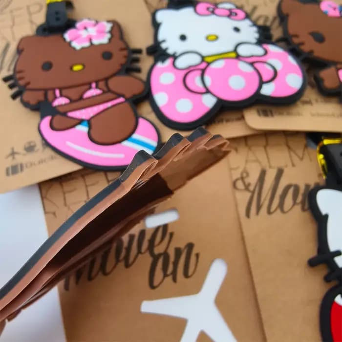 Étiquette de bagage chat mignon pour filles