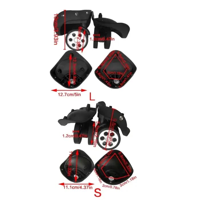 1 paire valises à bagages pivotantes