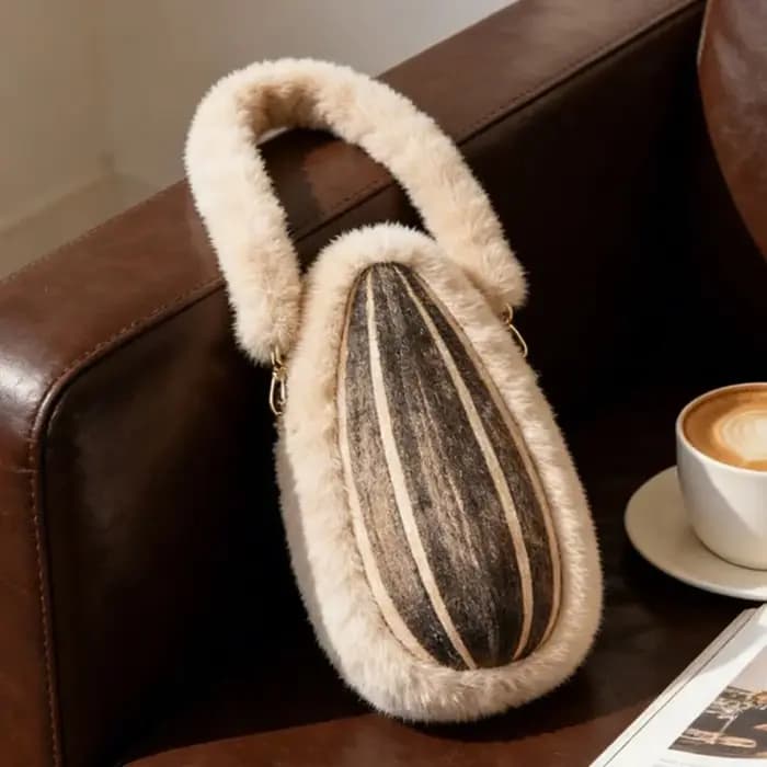 Sac à bandoulière en forme de sac de nourriture géant
