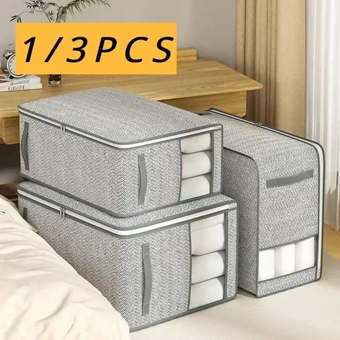 Sac de rangement de vêtements pliable courtepointes visuels organiser des cas avec poignée couverture d’oreiller