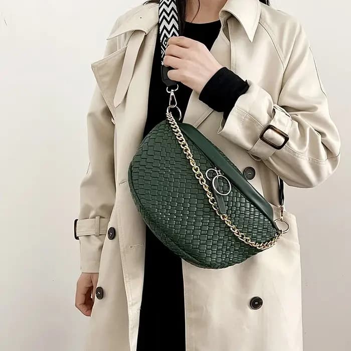 Sac banane à motif tissé pour femme