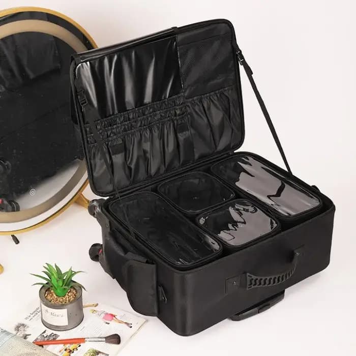 Grande valise à roulettes pour maquillage