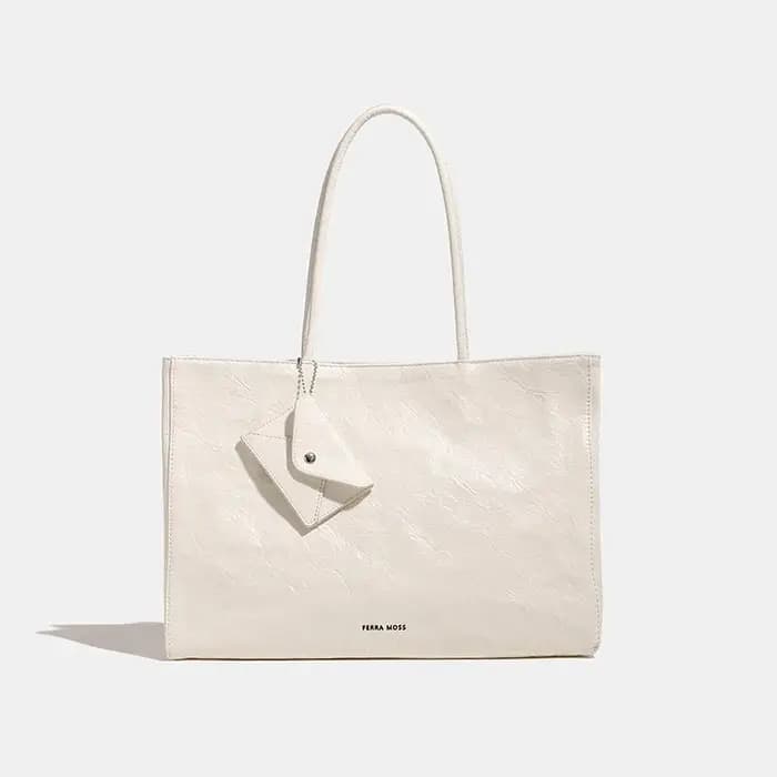 Sac fourre-tout plissé en cuir pour femmes