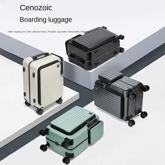 Valise à bagages à main 20 pouces en polycarbonate avec ouverture frontale et verrouillage par mot de passe pour voyage en cabine