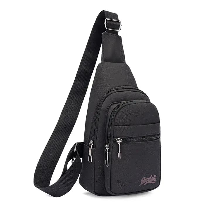Sac de poitrine en toile pour hommes, grande capacité, sac à bandoulière décontracté pour le sport,