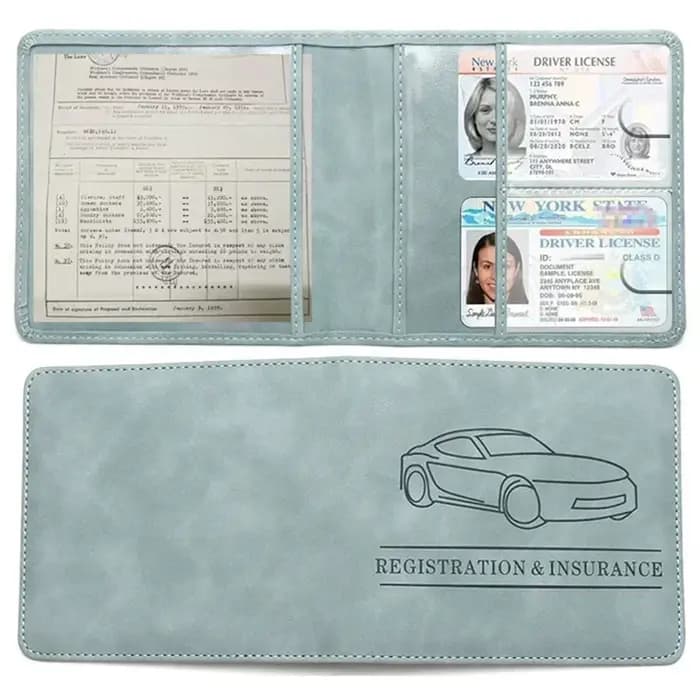 Porte-cartes et documents essentiels pour l'immatriculation et l'assurance de la voiture, accessoires de voiture, boîte de données du véhicule, portefeuille