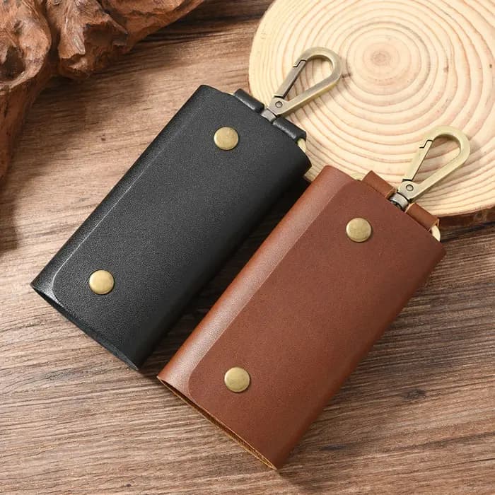 Porte-clés en cuir, organisateur de clés, portefeuille de rangement de clés en cuir véritable pour la maison, le bureau et l'école