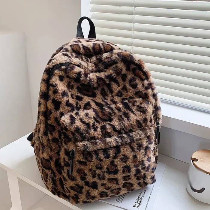Sac à dos de luxe imprimé léopard pour femmes