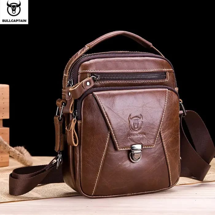 BULLCAPTAIN sac pour hommes en cuir véritable sac à bandoulière unique sac