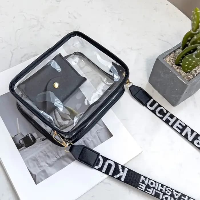Sac à bandoulière transparent, couleur bonbon, sac enveloppe, sac en PVC, petit sac carré, grande capacité, sac à bandoulière pour le shopping