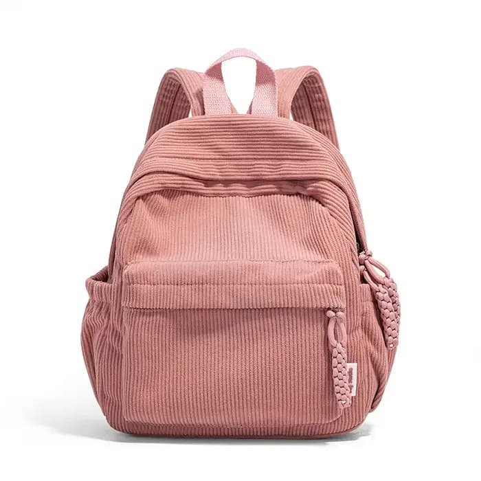 Sac à dos japonais décontracté Simple multifonctionnel voyage Shopping grande capacité velours côtelé petit sac à dos femme
