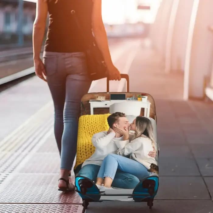 Juste de bagage personnalisée avec photo et texte