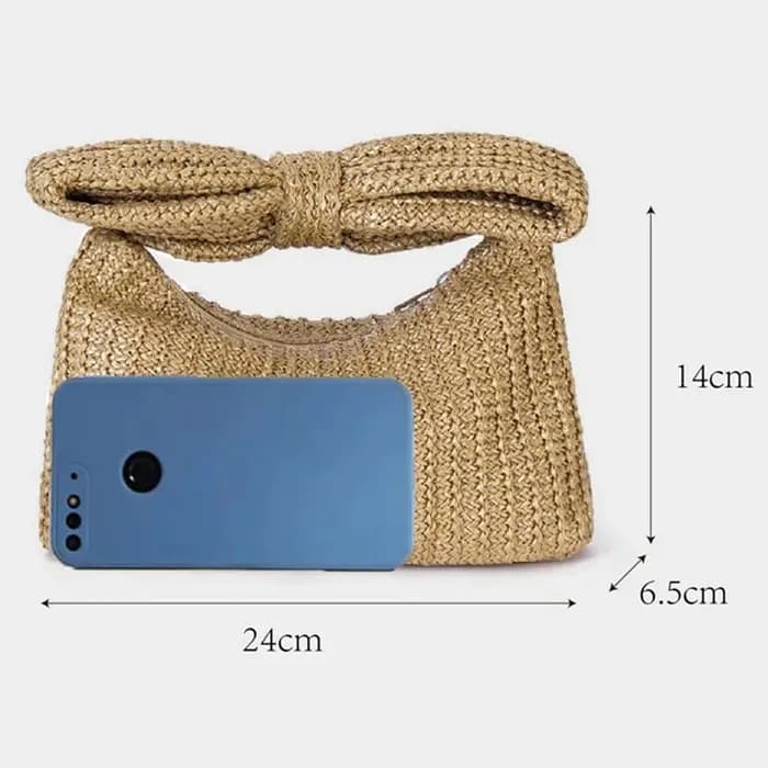 Pochette d'été tissée en paille pour femmes
