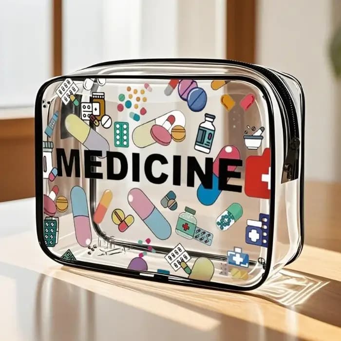 Trousse de maquillage de voyage transparente