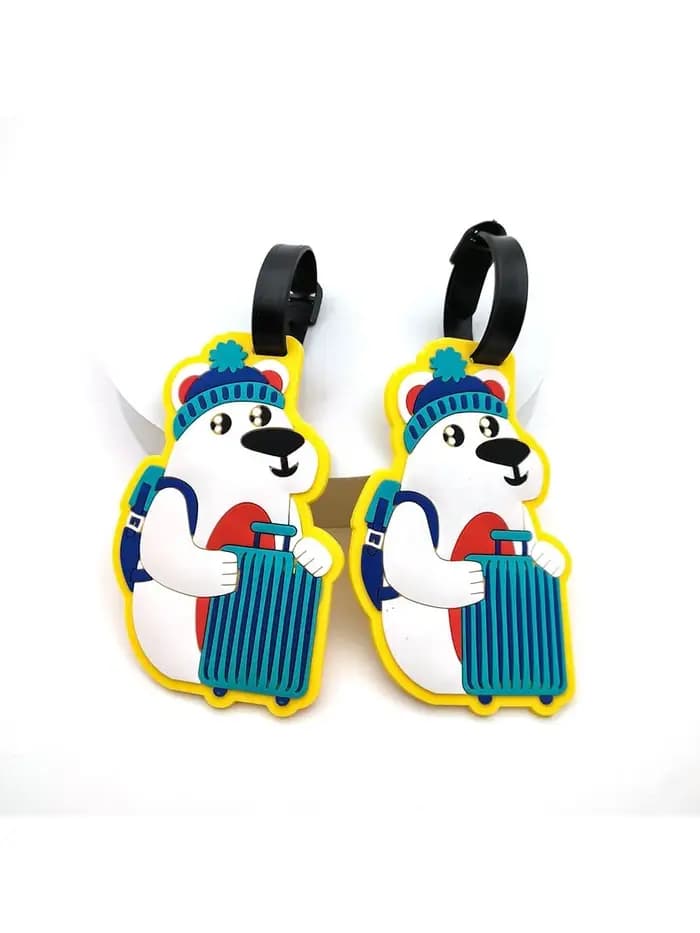Étiquette de bagage en forme d'animal mignon
