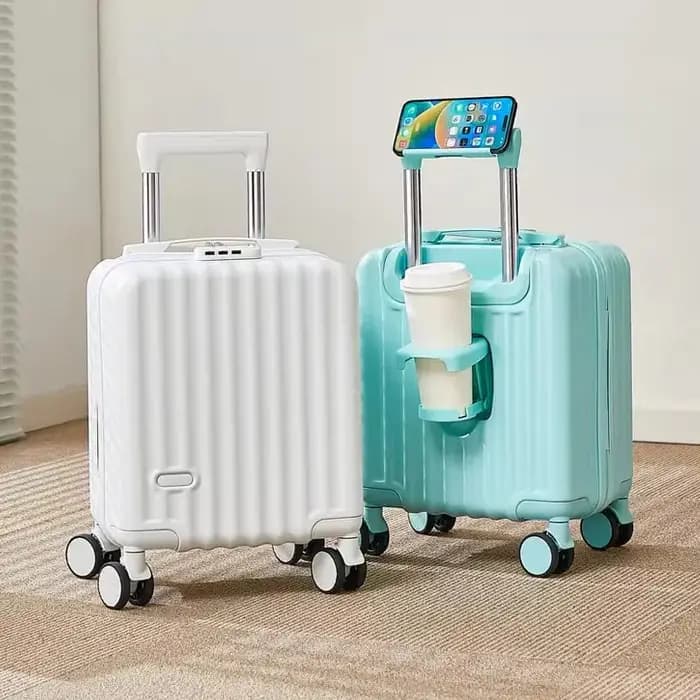 2025 nouveau Style bagages 14 pouces à la mode léger embarquement avec porte-gobelet d'eau support pour téléphone