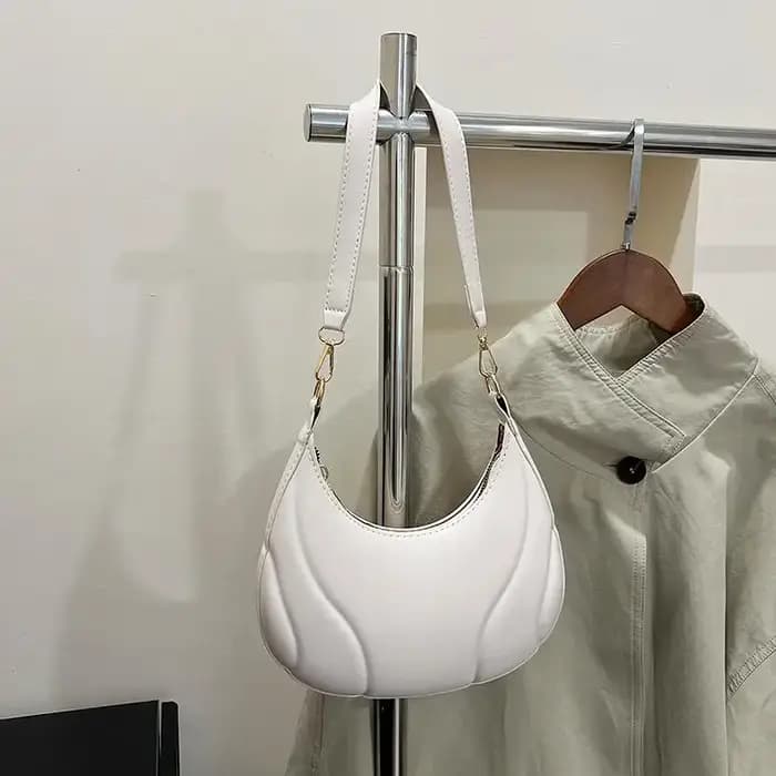 Sacs demi-lune unis pour femmes, sacs à bandoulière décontractés et tendance pour le quotidien, sacs
