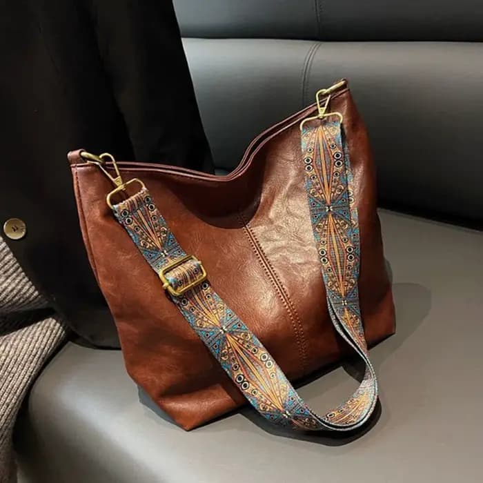 Sac à bandoulière vintage en cuir PU pour femme