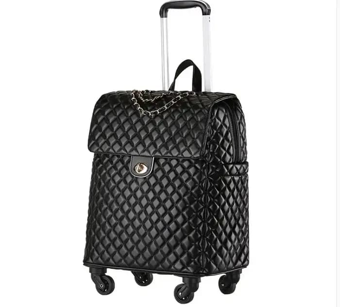 Sac à bagages à roulettes en PU pour femme