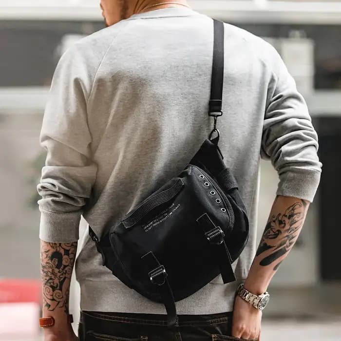 Maden-Sacs à bandoulière en toile vintage américain pour hommes