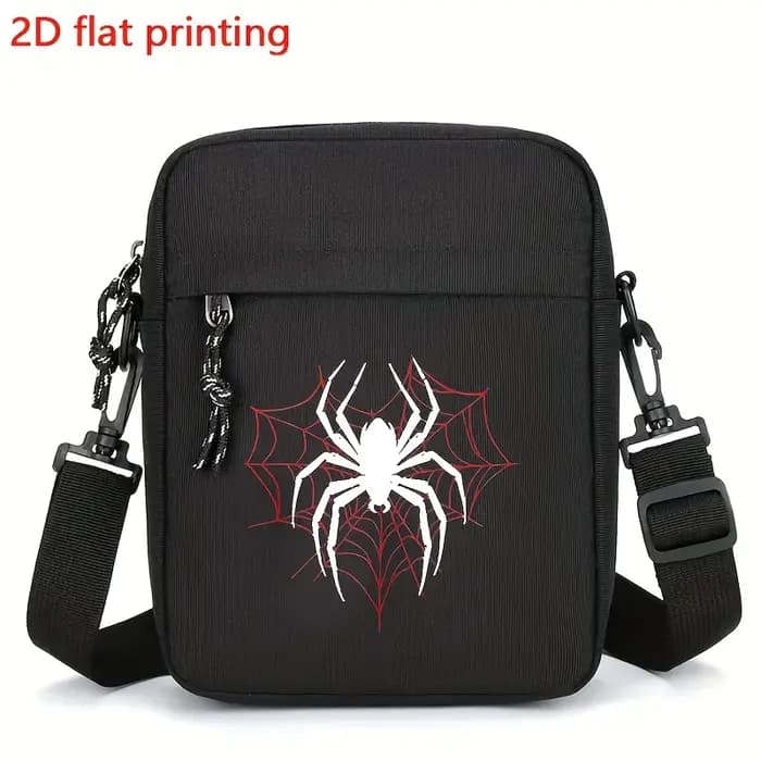 Sac à bandoulière élégant noir à motif «araignée»