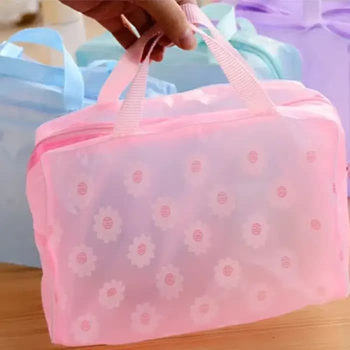 Trousse de toilette transparente en PVC pour femme