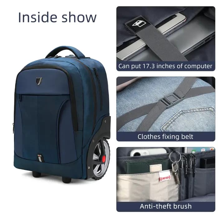 Sacs à dos de voyage à bagages roulants avec roues
