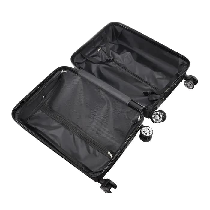 Ensembles de bagages Rosahqnda 3 pièces avec serrure TSA, valise noire en ABS, valise trolley rigide