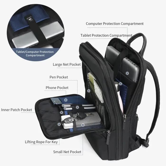 Tigernu sac à dos hommes voyage sac à dos mince sac à dos mâle sac à dos pour ordinateur portable sa