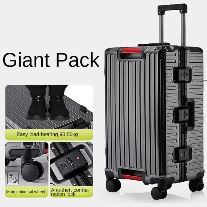 Valise à cadre en aluminium à cinq roues