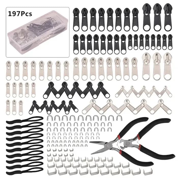 Kit de réparation de fermetures éclair 85 pièces/ensemble – Tête de curseur et tirette universels