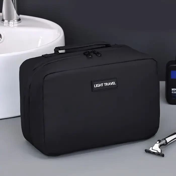 Trousse de Toilette Homme Grande Capacité Imperméable avec Séparation Sec/Humide