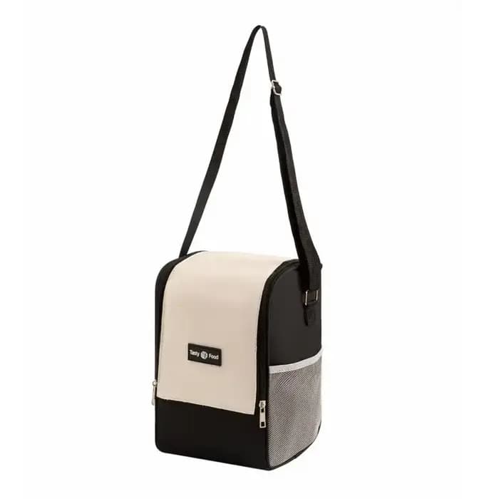 Sac Isotherme Double Compartiment Grande Capacité avec Bandoulière, Sac Repas Glacière à Grande Ouve