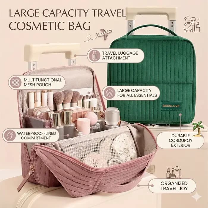Trousse de Maquillage en Velours Tendance
