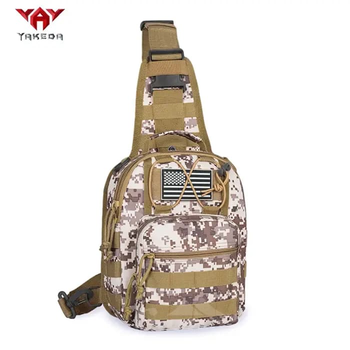 YAKEDA Sac à bandoulière extérieur multifonctionnel, sac de poitrine de voyage décontracté, sac à ba
