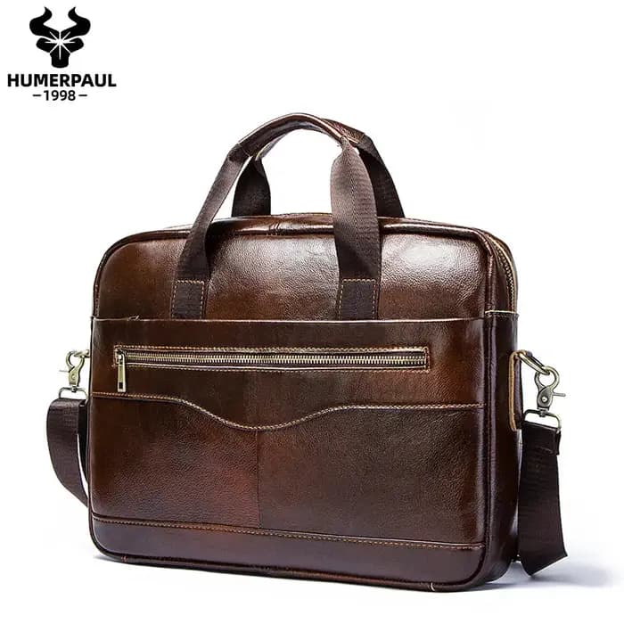 Véritable cuir hommes porte-documents Portable bureau sac à main pour pochette d'ordinateur de haute