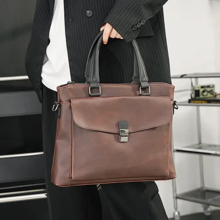 Rétro Crazy Horse PU cuir mallette d'affaires sacs célèbre concepteur Boston fourre-tout marque de luxe sac croisé Bolsas