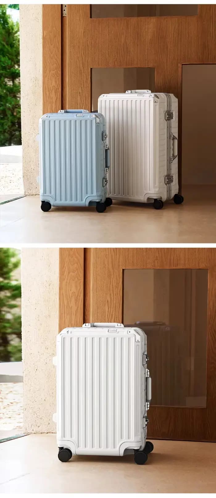 Nouvelle valise à cadre en aluminium ultra-robuste, étui de rangement esthétique, ensemble de bagage