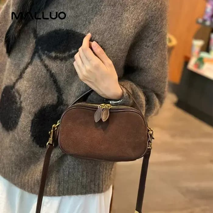 Sac à bandoulière en cuir véritable de vache pour femmes