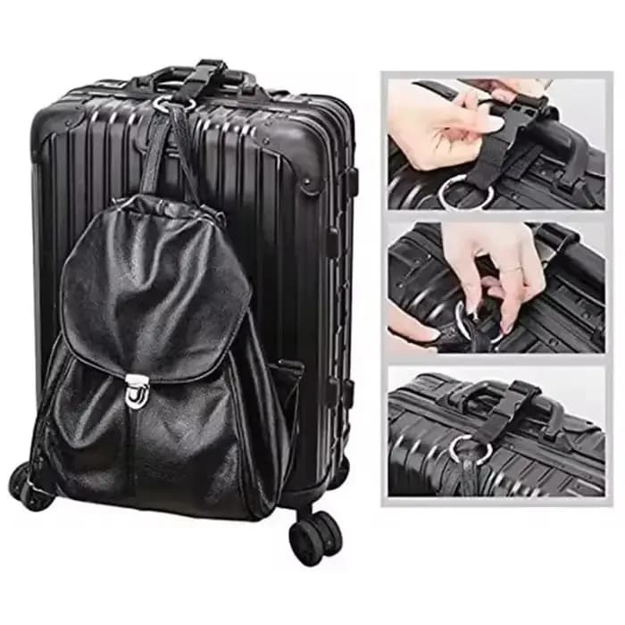 Sac de voyage portable noir en nylon avec sangle de fixation en alliage de zinc et crochet externe pour valise