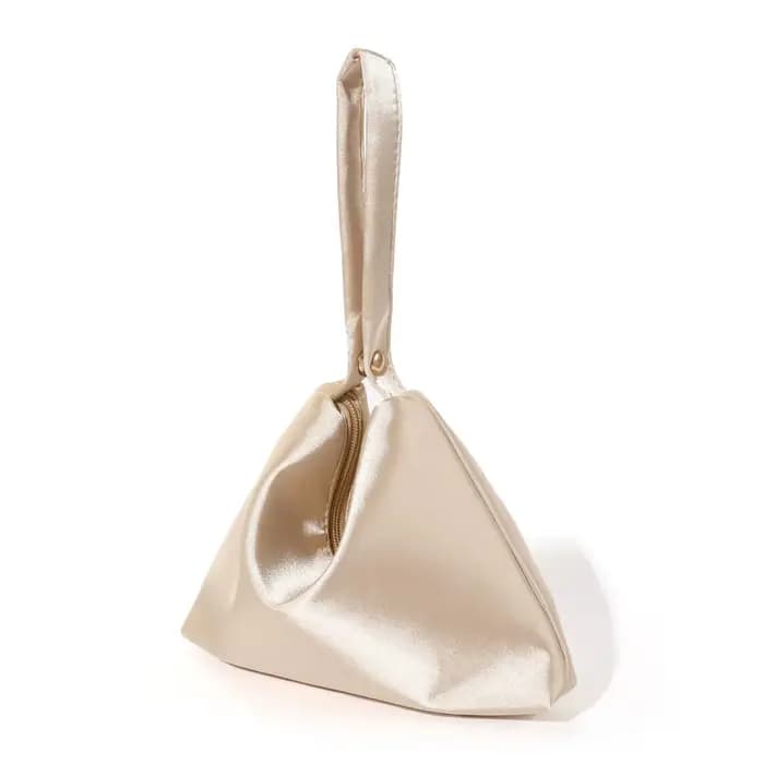 Classique Simple pur Triangle fourre-tout sacs rétro mode Champagne or noir Satin petits