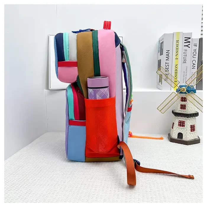 Sac à dos color block avec plusieurs compartiments